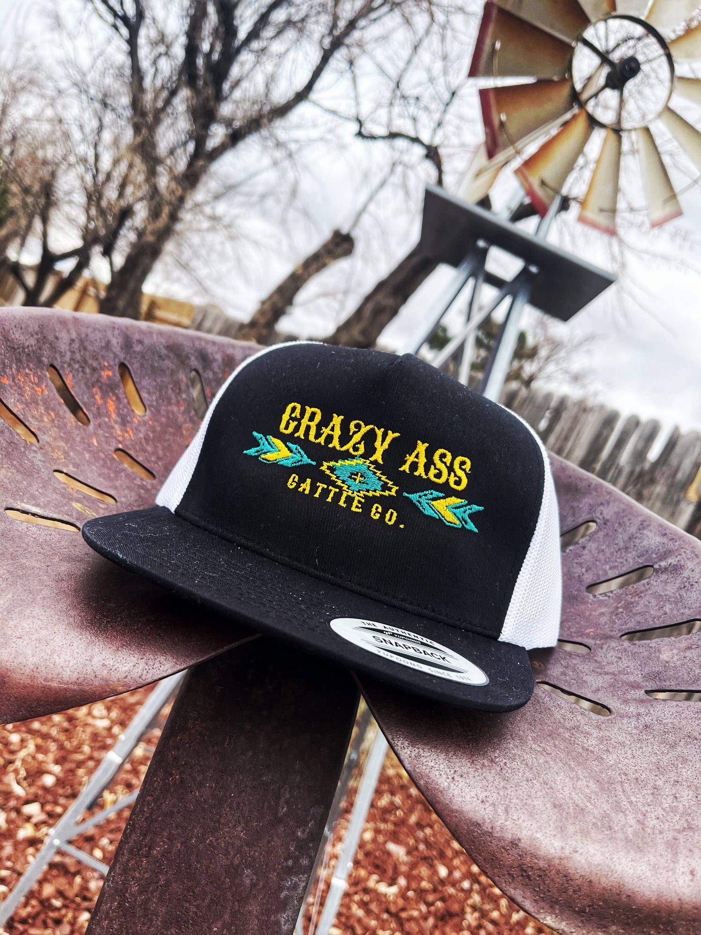Crazy Ass Cattle Aztec black hat