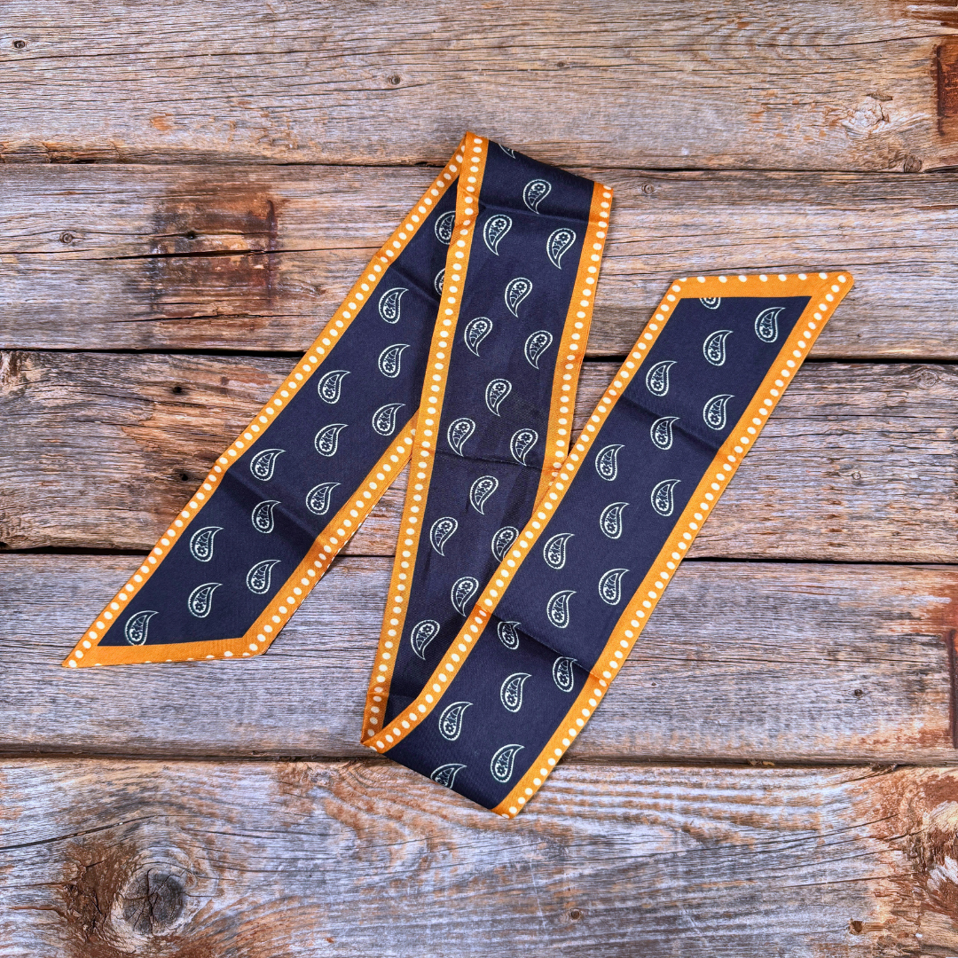 Navy and Rust Western Skinny Mini Wild Rag