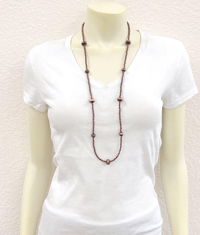 Handmade Rondelle Copper Navajo Bead Necklace