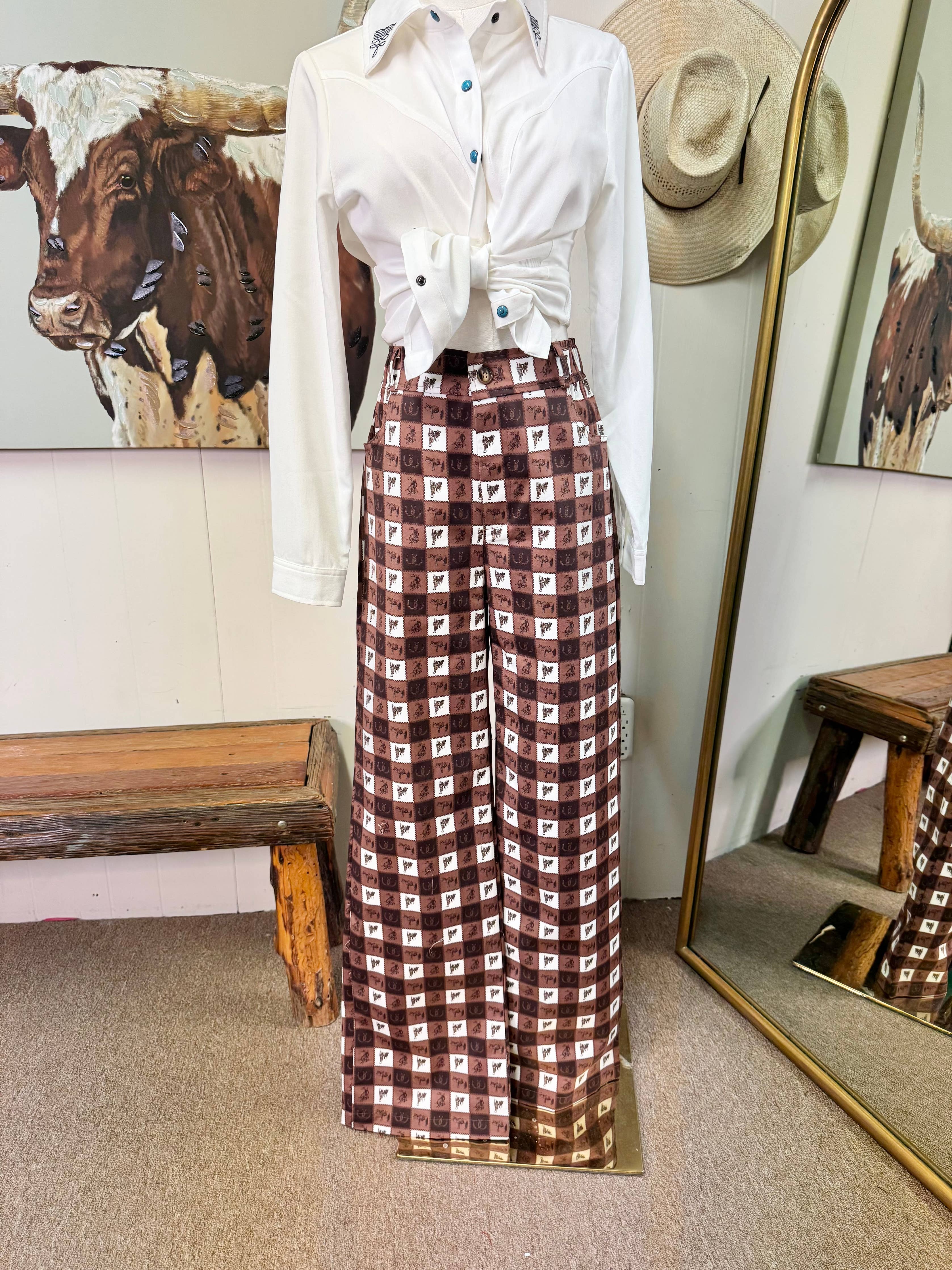 Western Plaid Gingham Pants