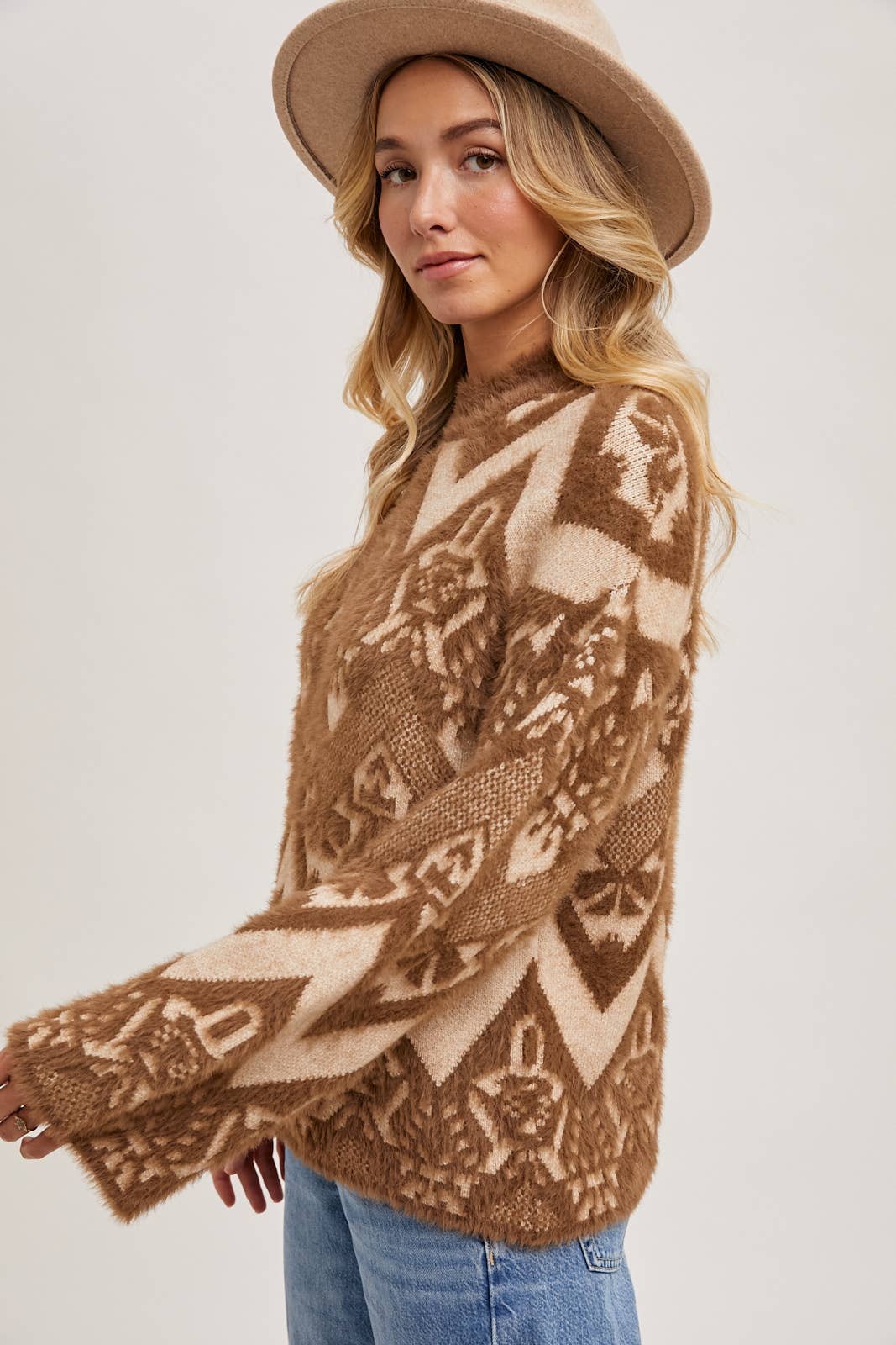 Aztec Mock Neck Sweater