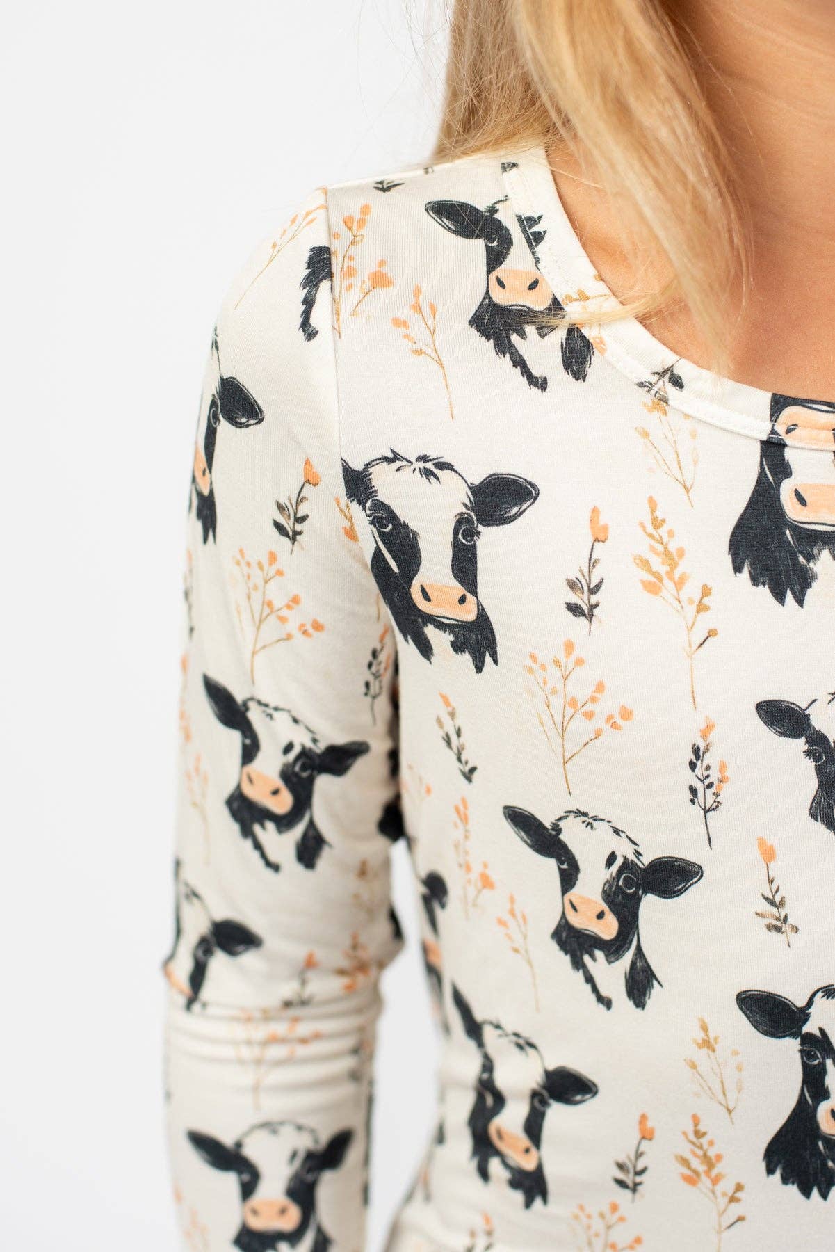 Floral Holstein Toddler PJ Set