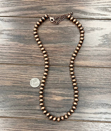 10mm Copper Bead Necklace
