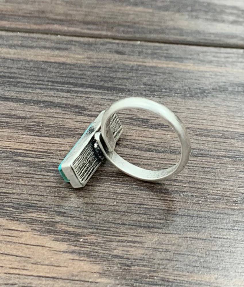 Turquoise Bar Adjustable Ring