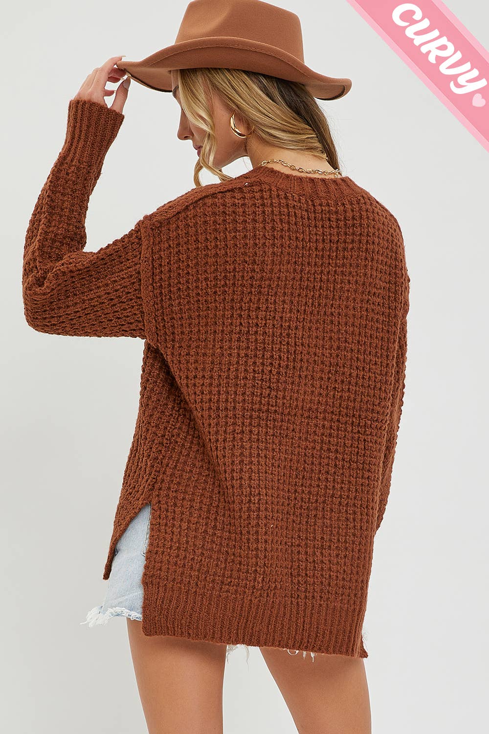 Waffle Camel Sweater