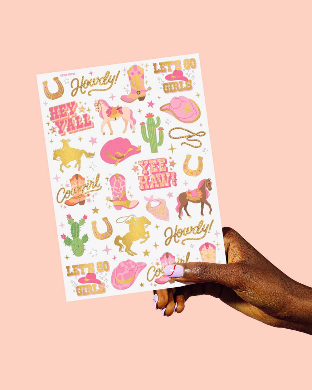 Cowgirl Tats - 46 temporary kids tattoos Western Rodeo Horse