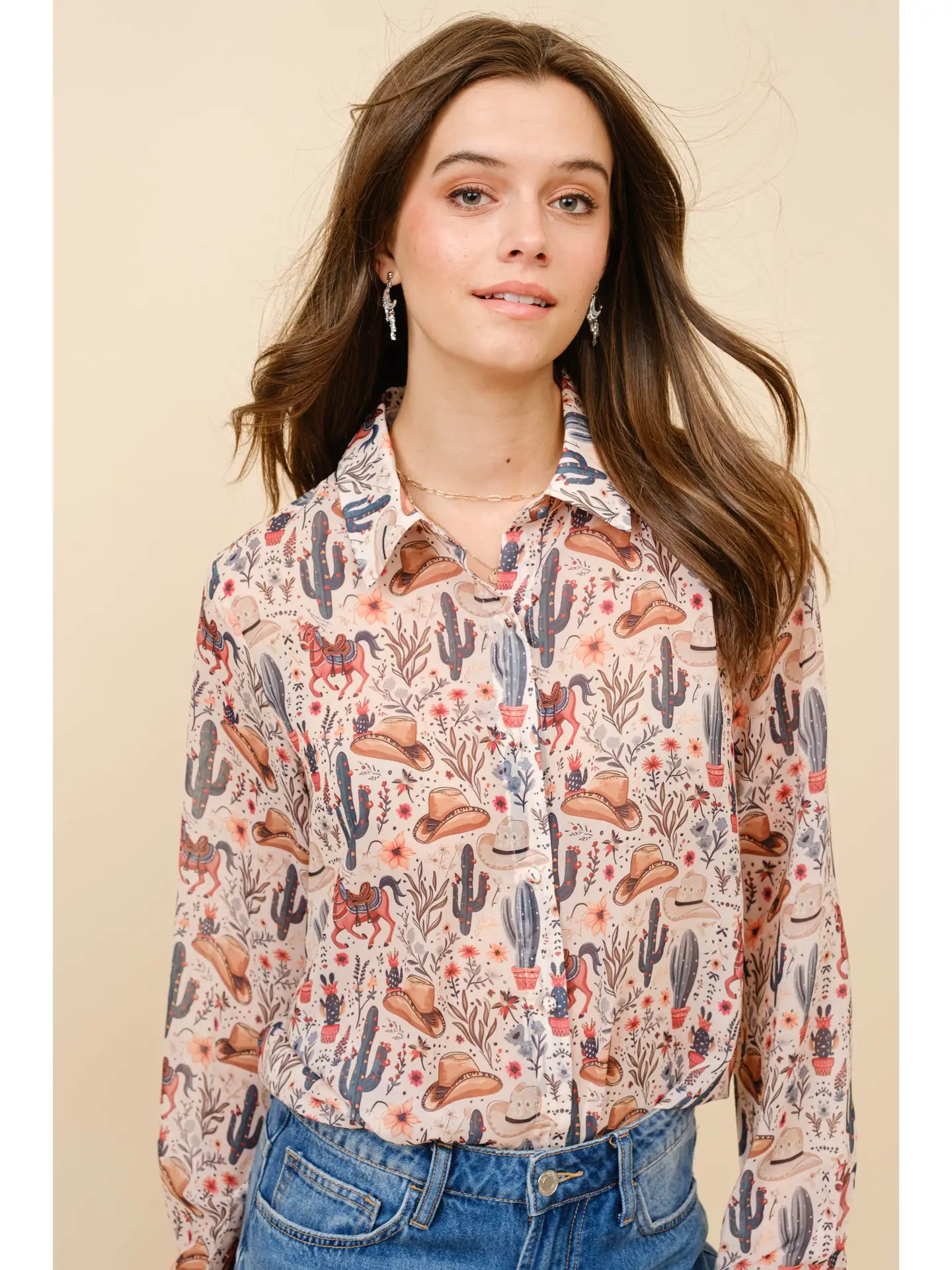 Western Chiffon Blouse