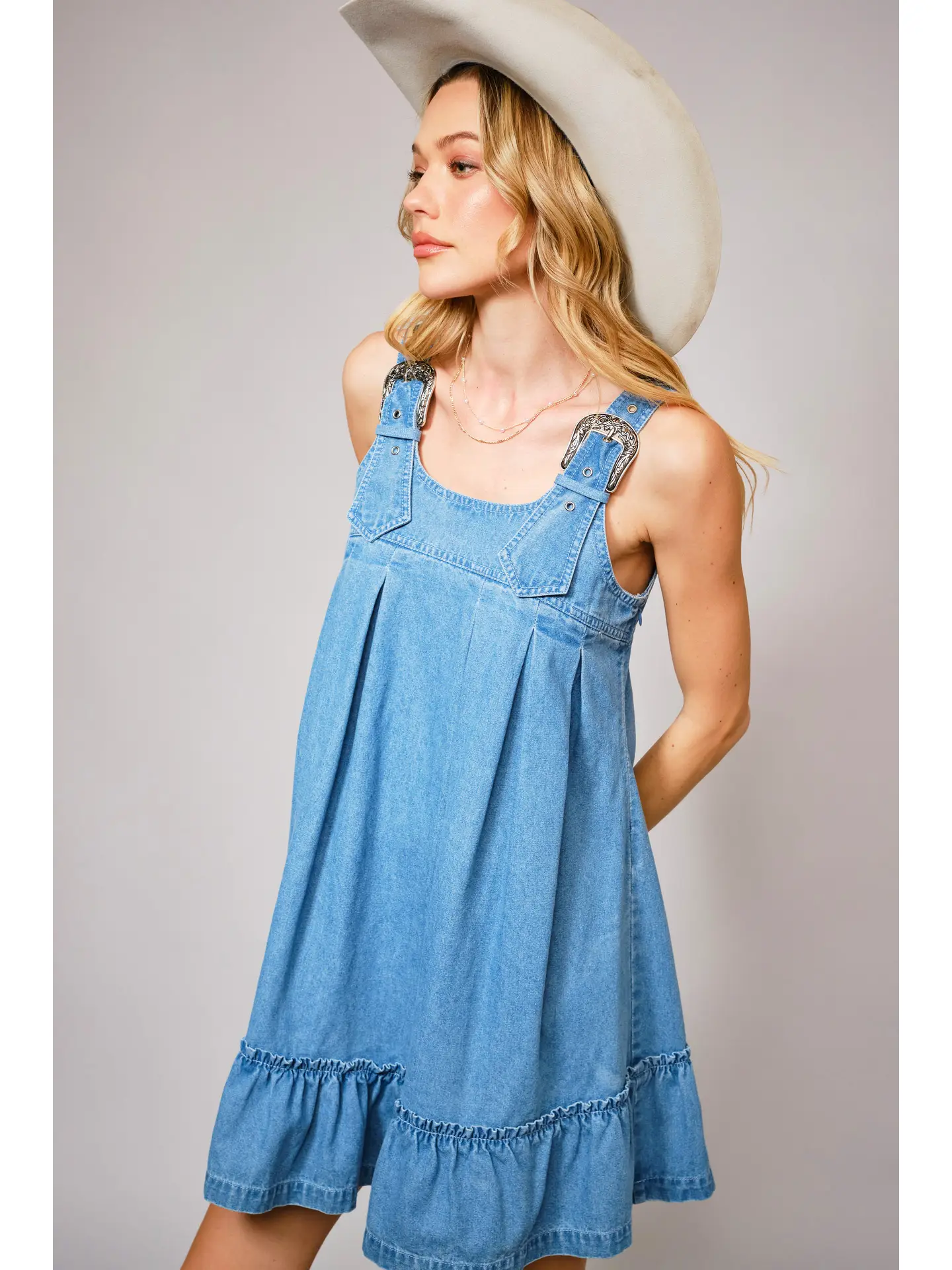 Western Buckle Strap Dress