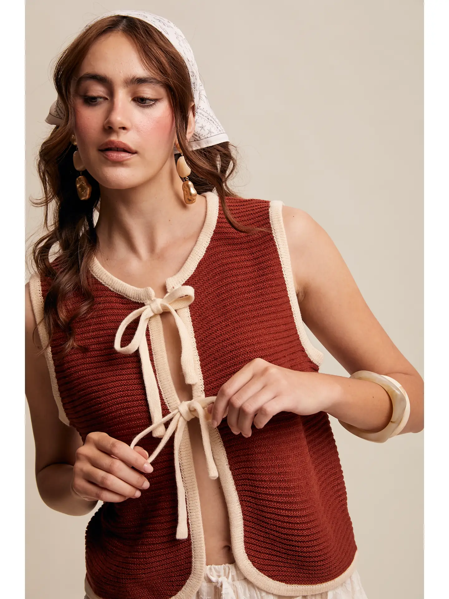 Two-tone Tie Vest