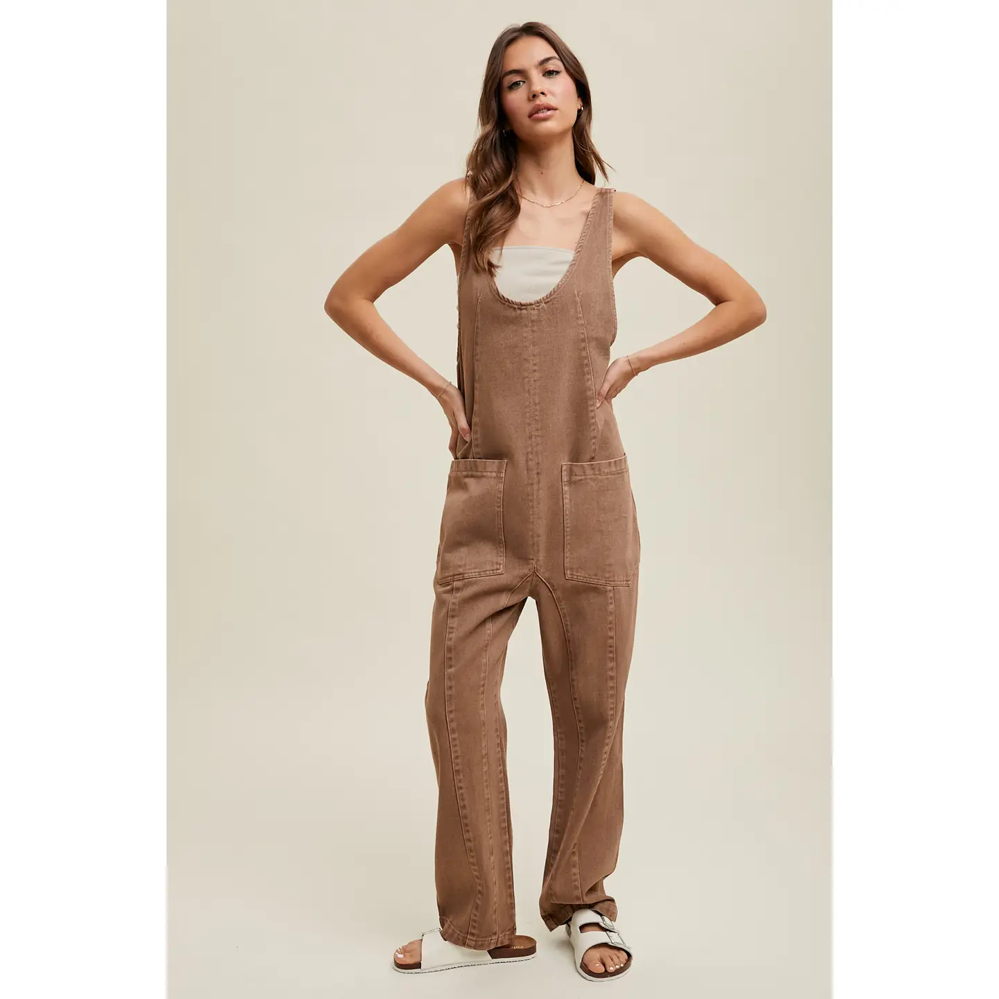 Denim Overall with Open Back