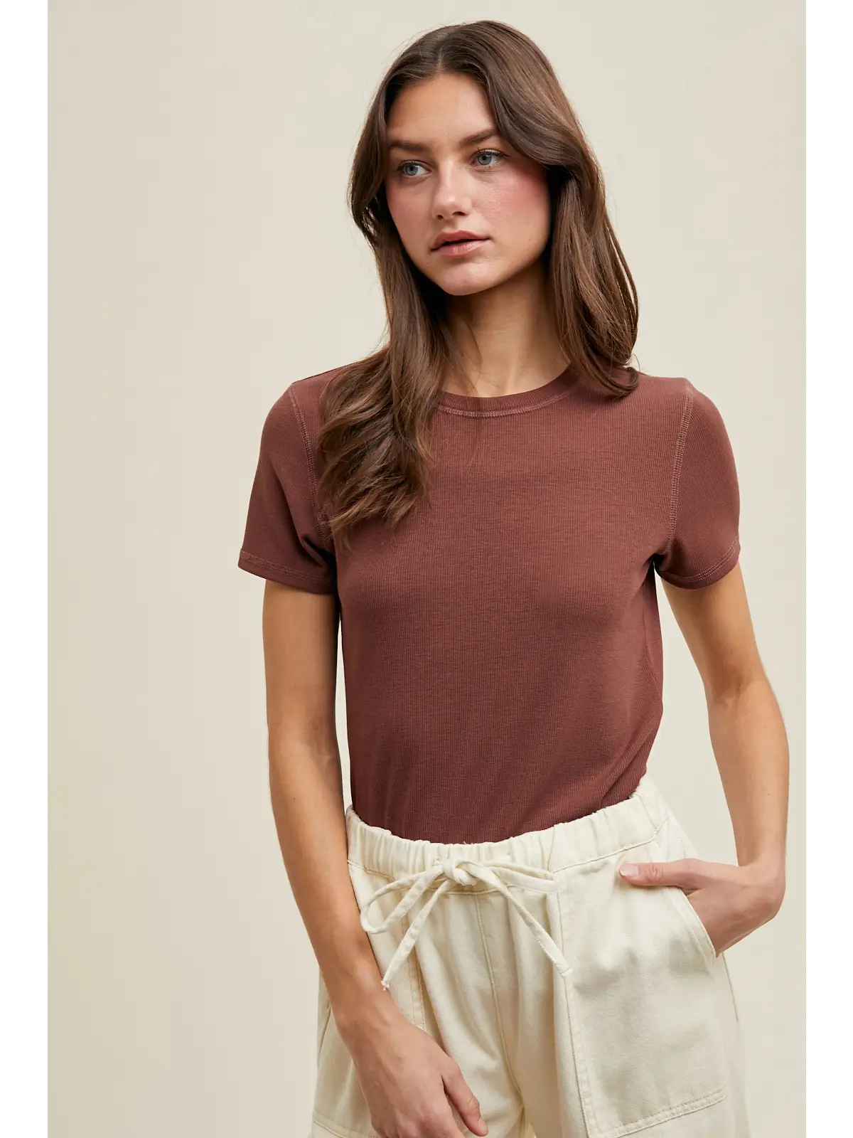 Espresso Ribbed Knit Top