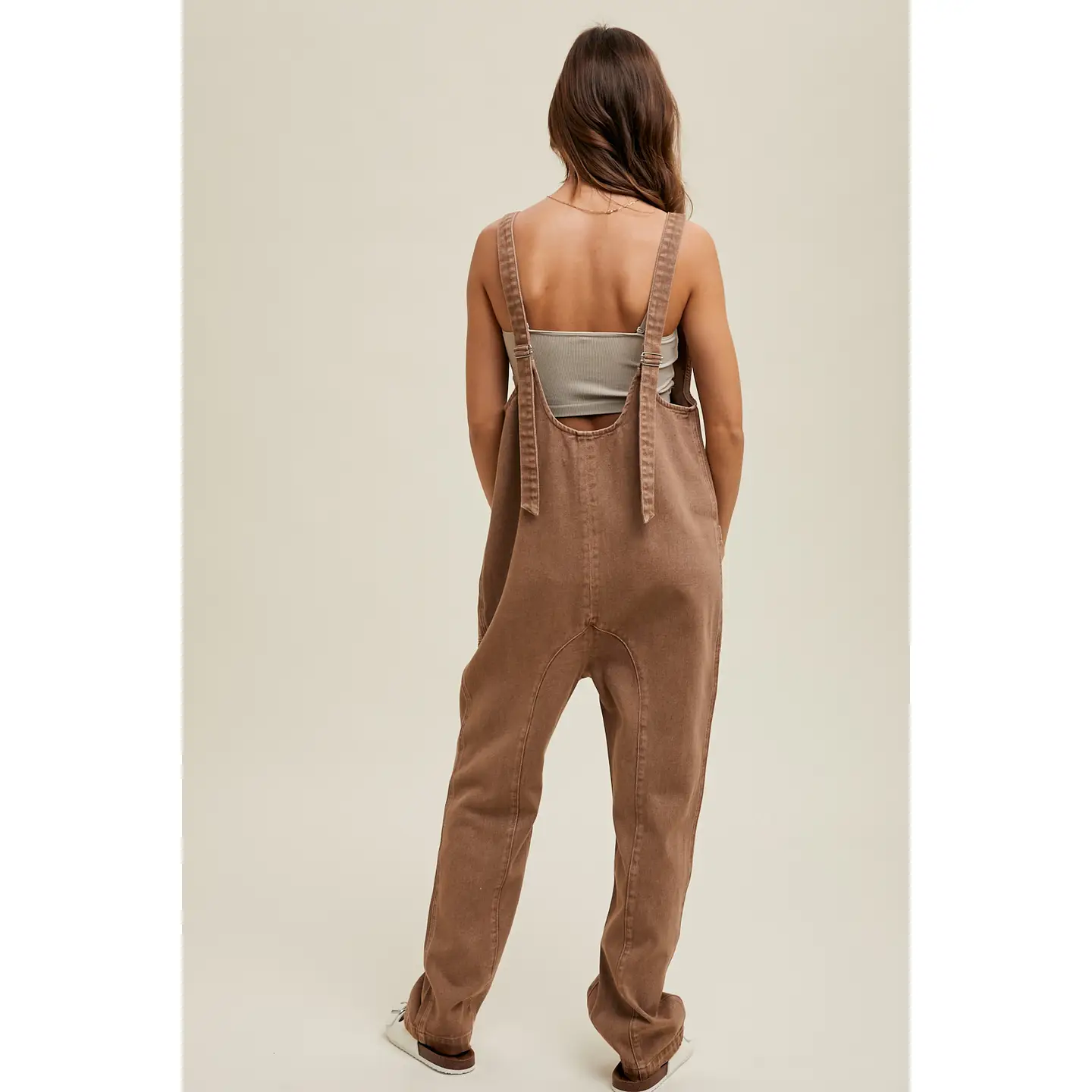 Denim Overall with Open Back