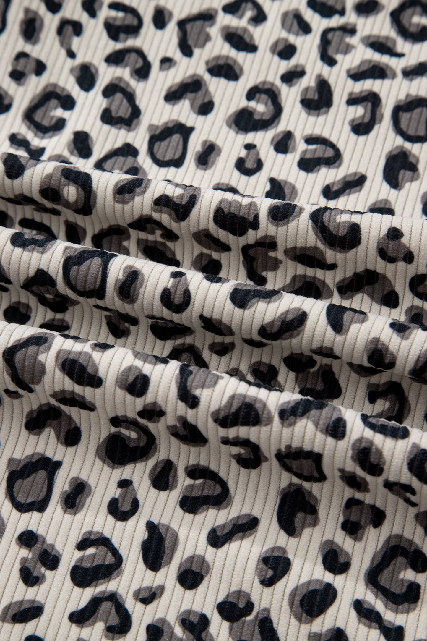 Beige Leopard Quarter Zip