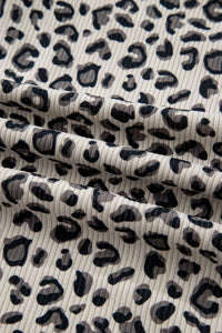 Beige Leopard Quarter Zip