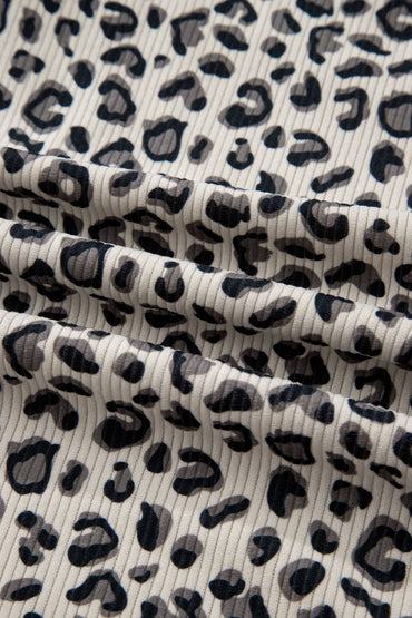 Beige Leopard Quarter Zip
