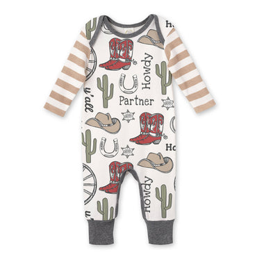 Western  Howdy Partner Cotton Romper