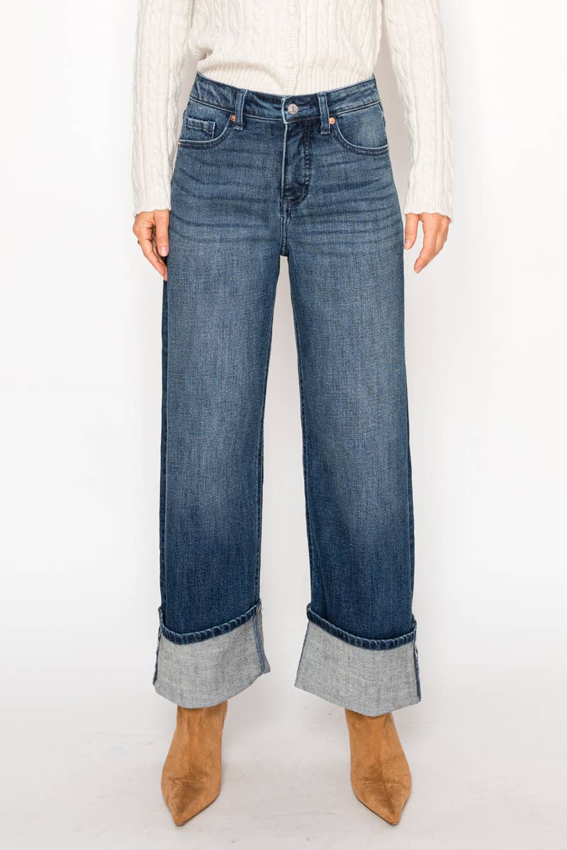 HIGH RISE A-WIDE JEANS