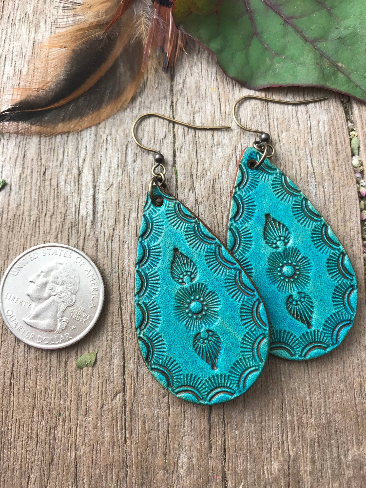 Floral Leather Earrings