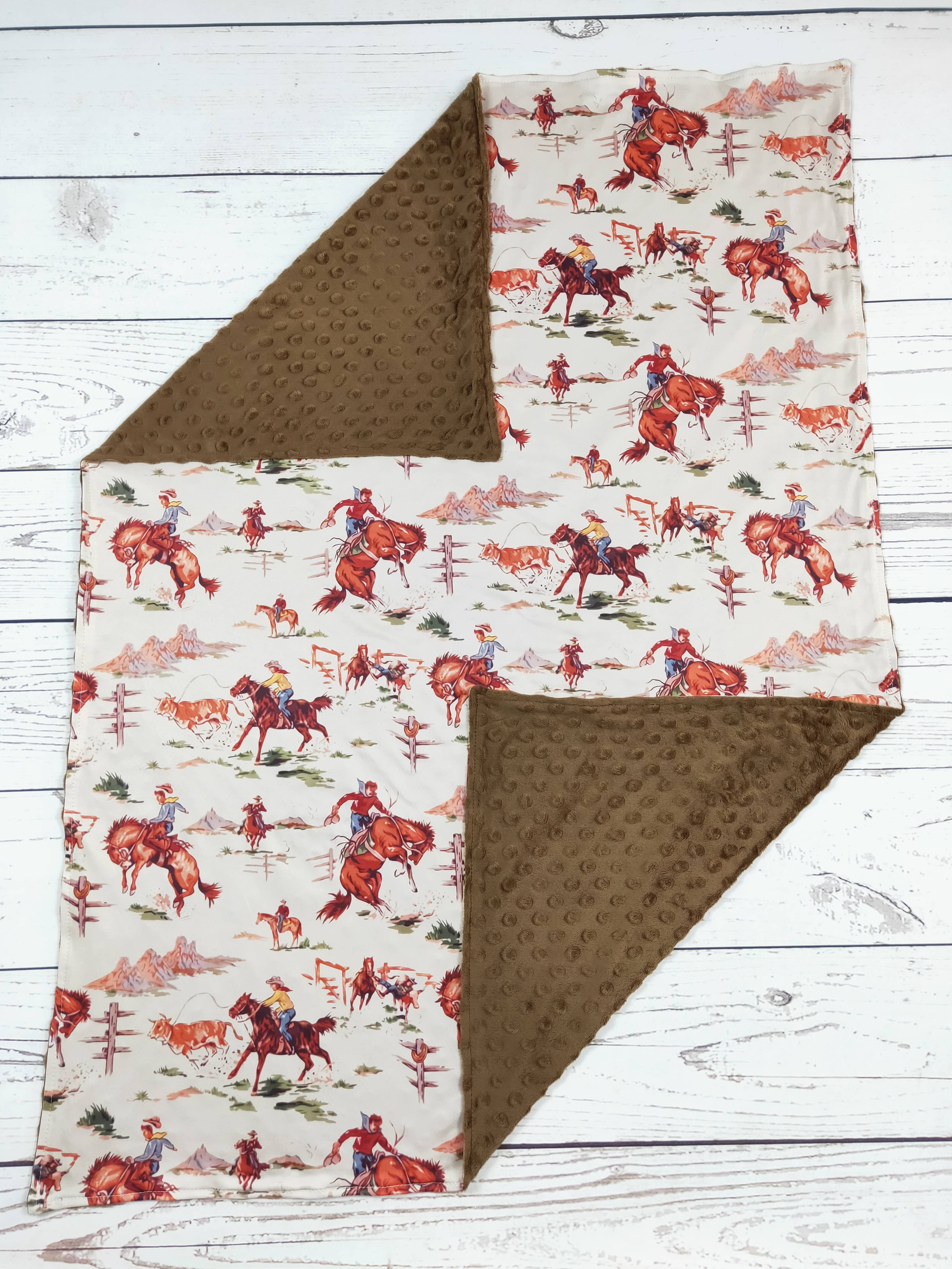 Brown Minky Western Blankets