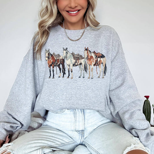 Cowboy Horses Crewneck