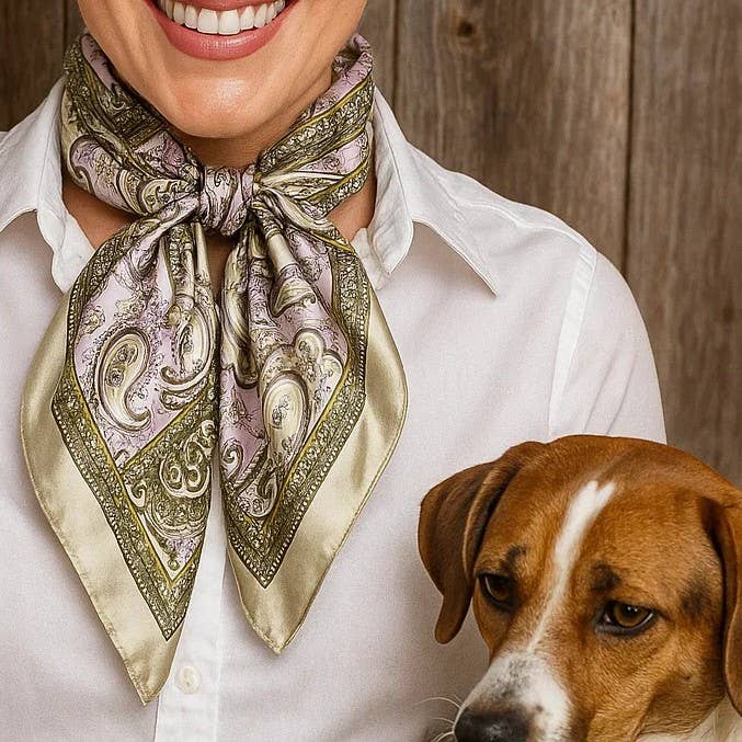 Tan & Pink Paisley Wild Rag