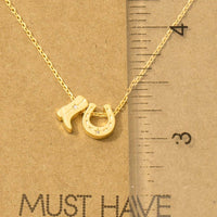 Cowboy Boots Horse Shoe Charm Necklace