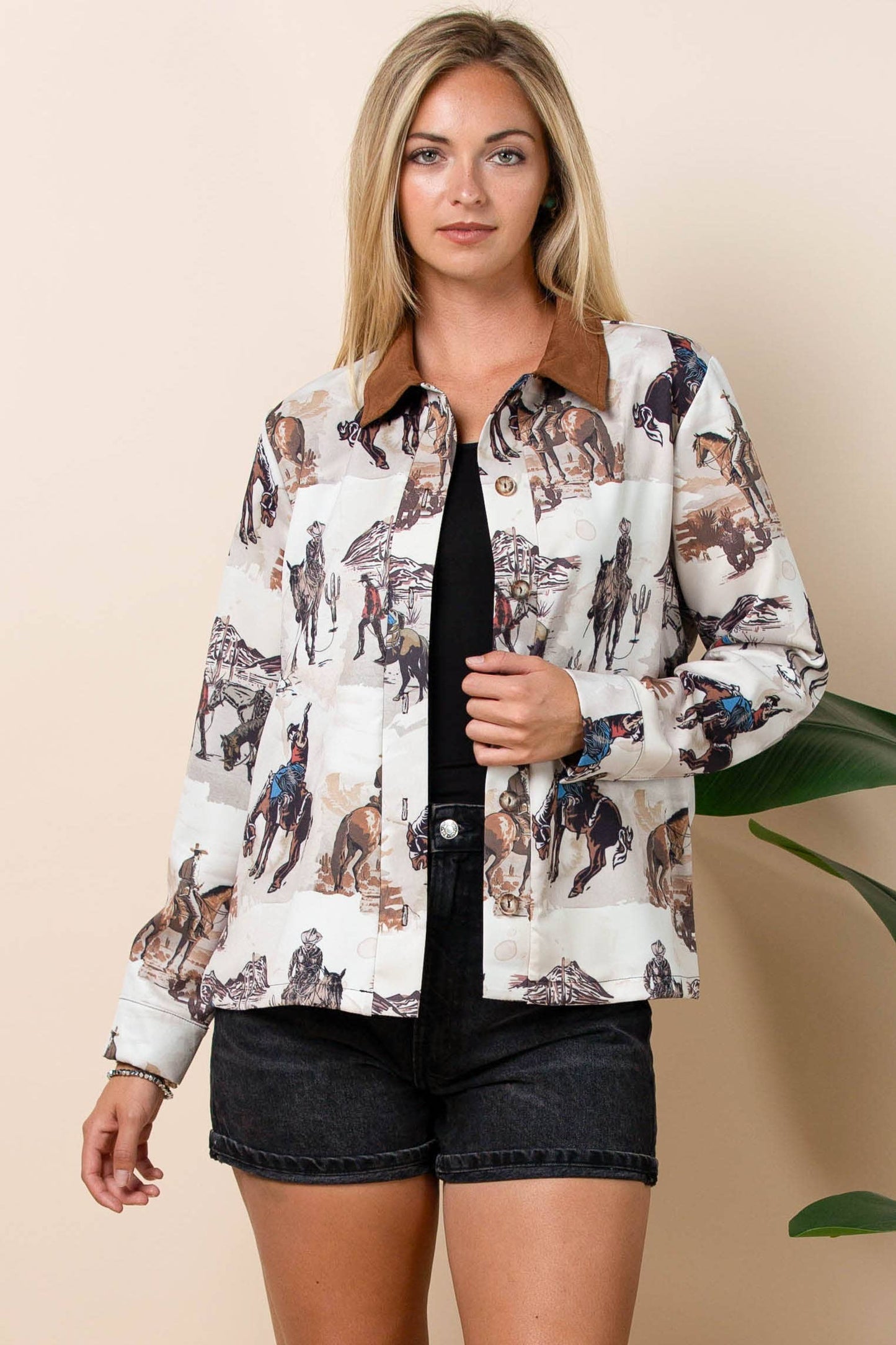 WESTERN PRINT LIGHT BARN JACKET