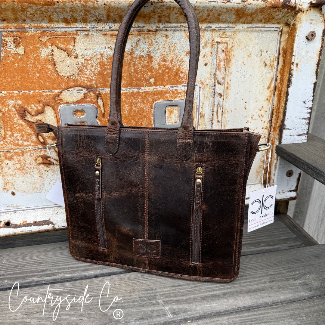 Wynonna Cowhide Checkered Tote Handbag