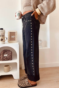 Studded Wide Leg Jeans