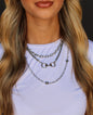 Multi-Layer Necklace w/ Bit Pendant