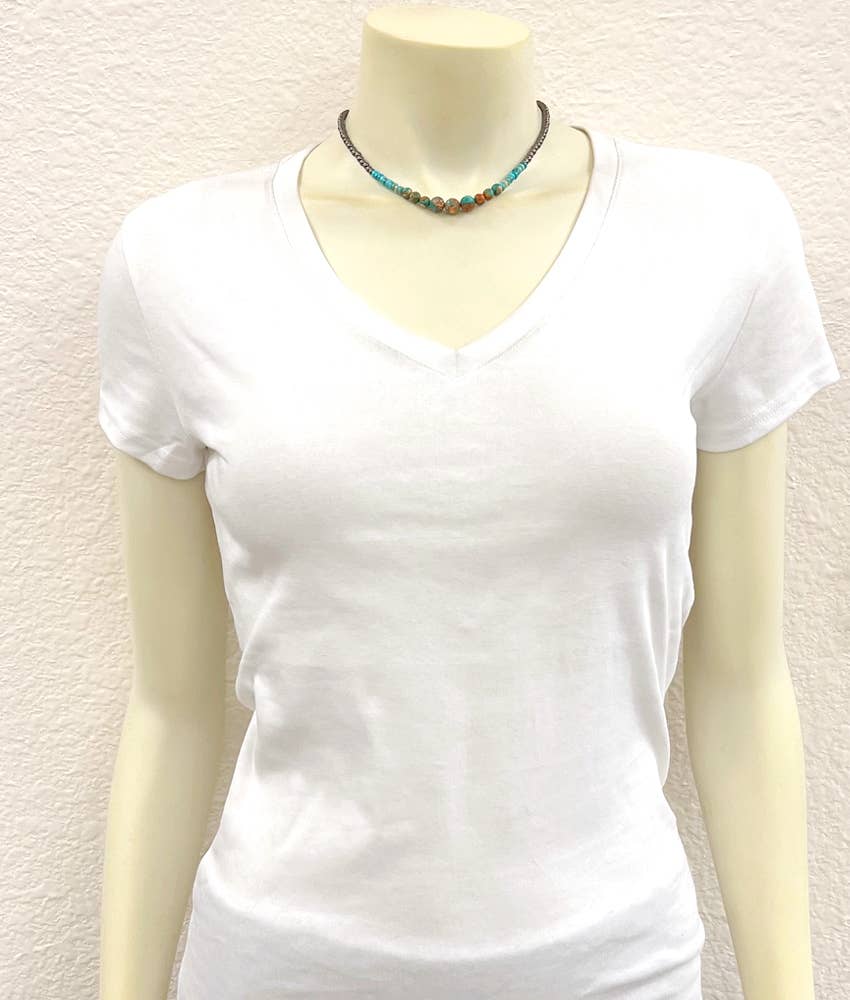 16" Gemstone Polish Bead Necklace