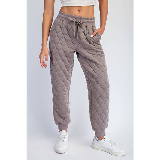 Quilted Jogger Pant Taupe