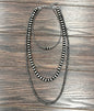 30" Silver Bead 3-Strand Necklace