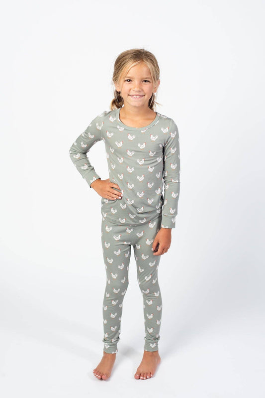 Sage Chickens Toddler PJ Set