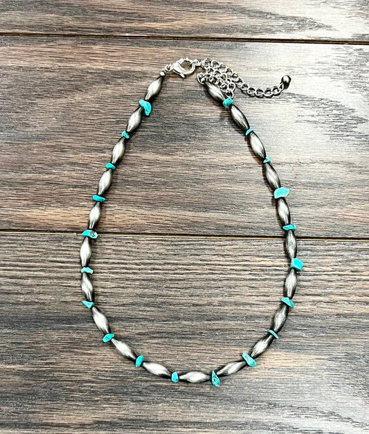 18" 18mm Elongated Navajo, Chip Necklace