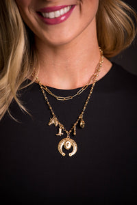 Gold Layered Charm Necklace