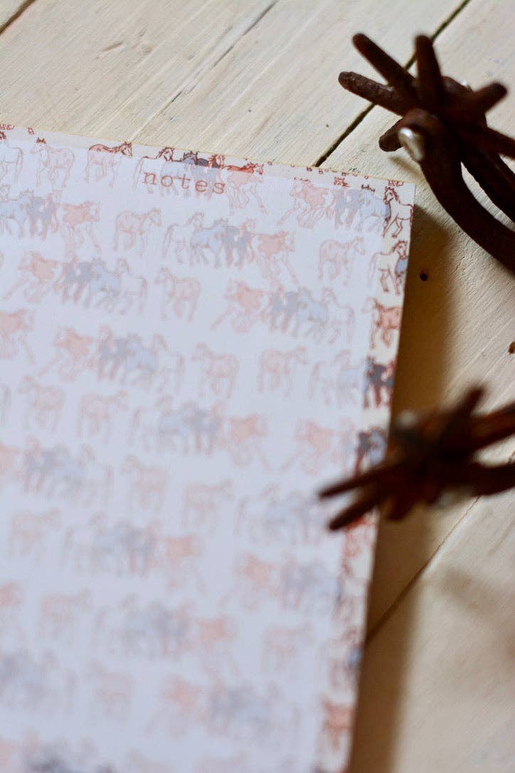 Western Wild Horses 4x6 Stationery Notepad