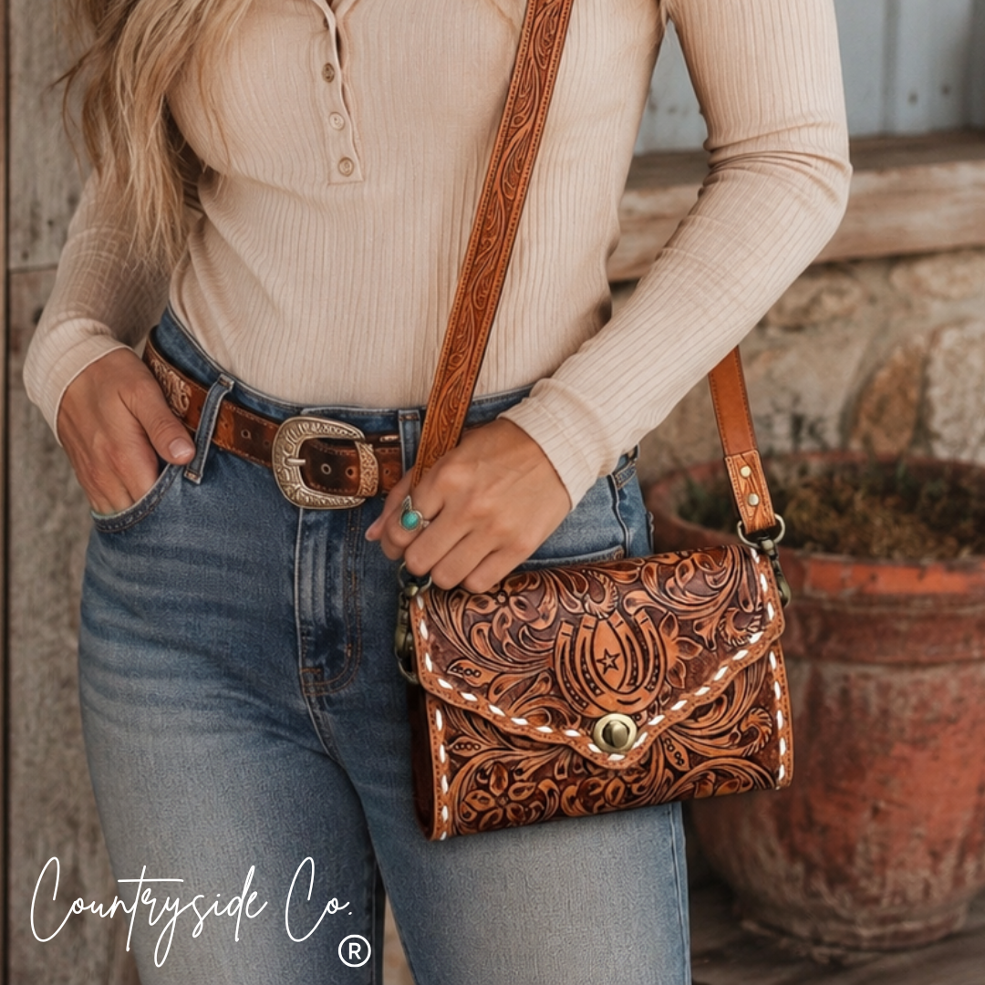 Stampede Tooled Leather Purse