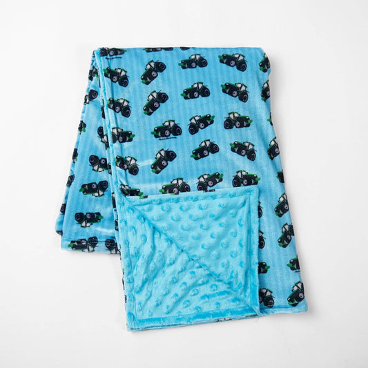 Big Green Tractor Minky Baby Blanket