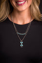 Silver Beaded Chain with Turquoise