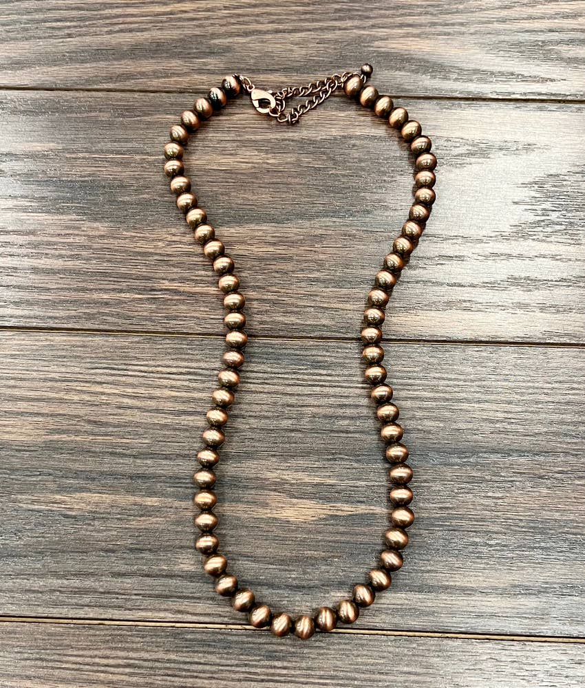 10mm Copper Bead Necklace