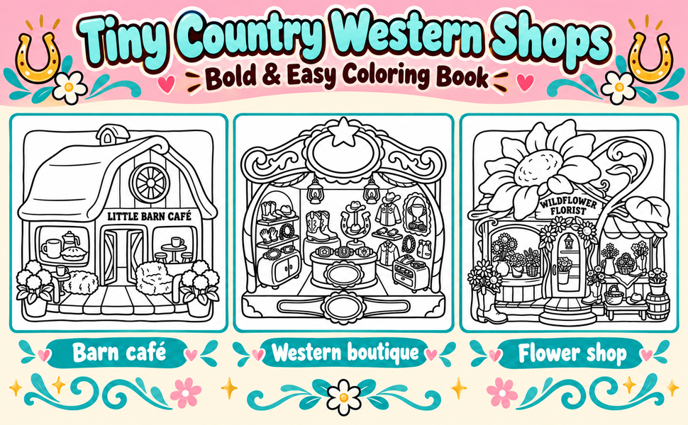 Tiny Country Western Shops Coloring Book