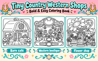 Tiny Country Western Shops Coloring Book