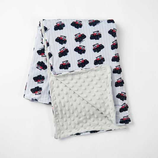 Big Red Tractor Minky Baby Blanket