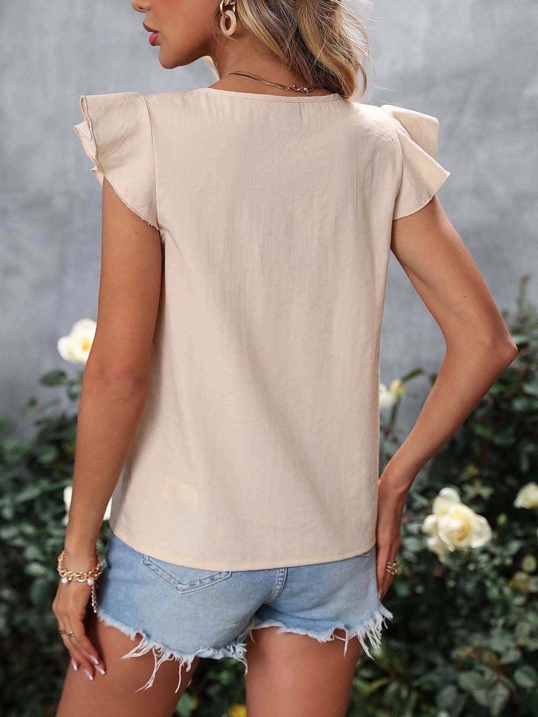 Ruffled Sleeve Top