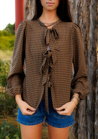 Gingham Tie Top
