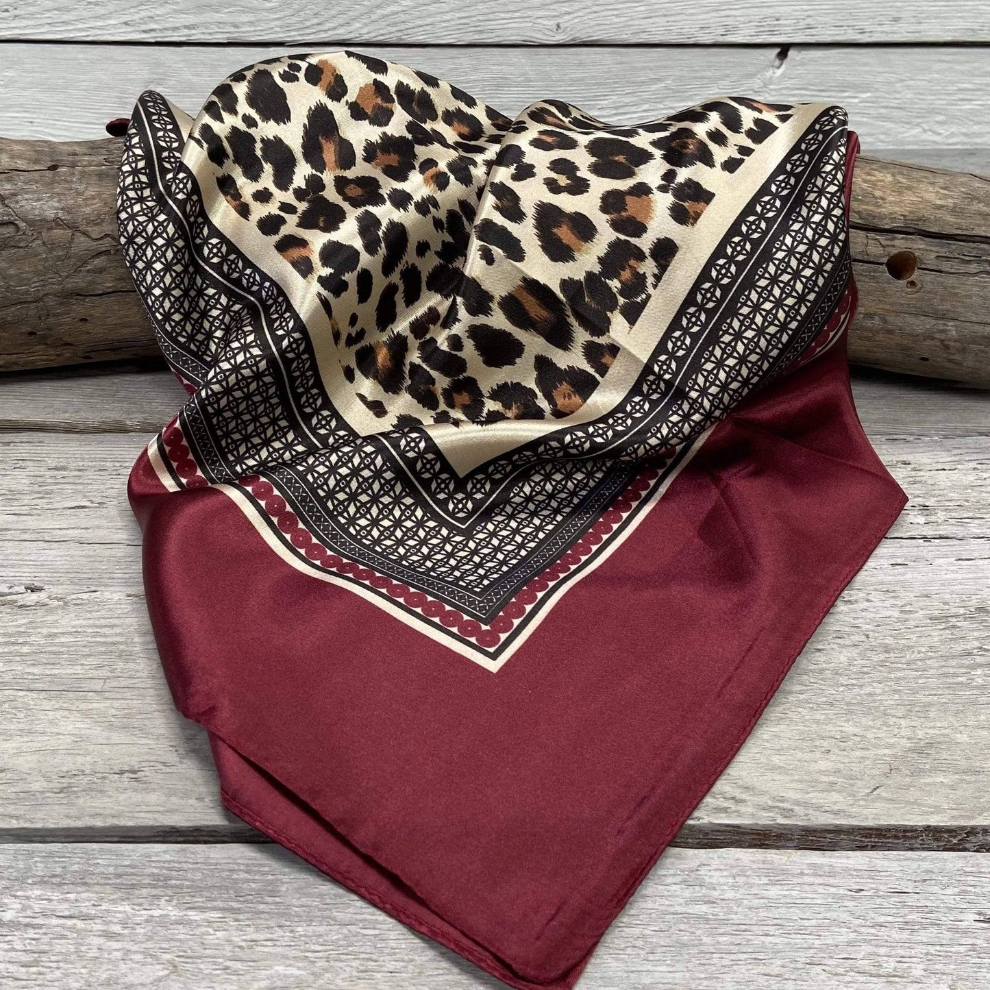Wine Leopard Print Wild Rag