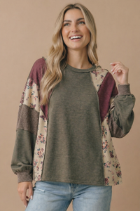 Mixed Patchwork Knit Top