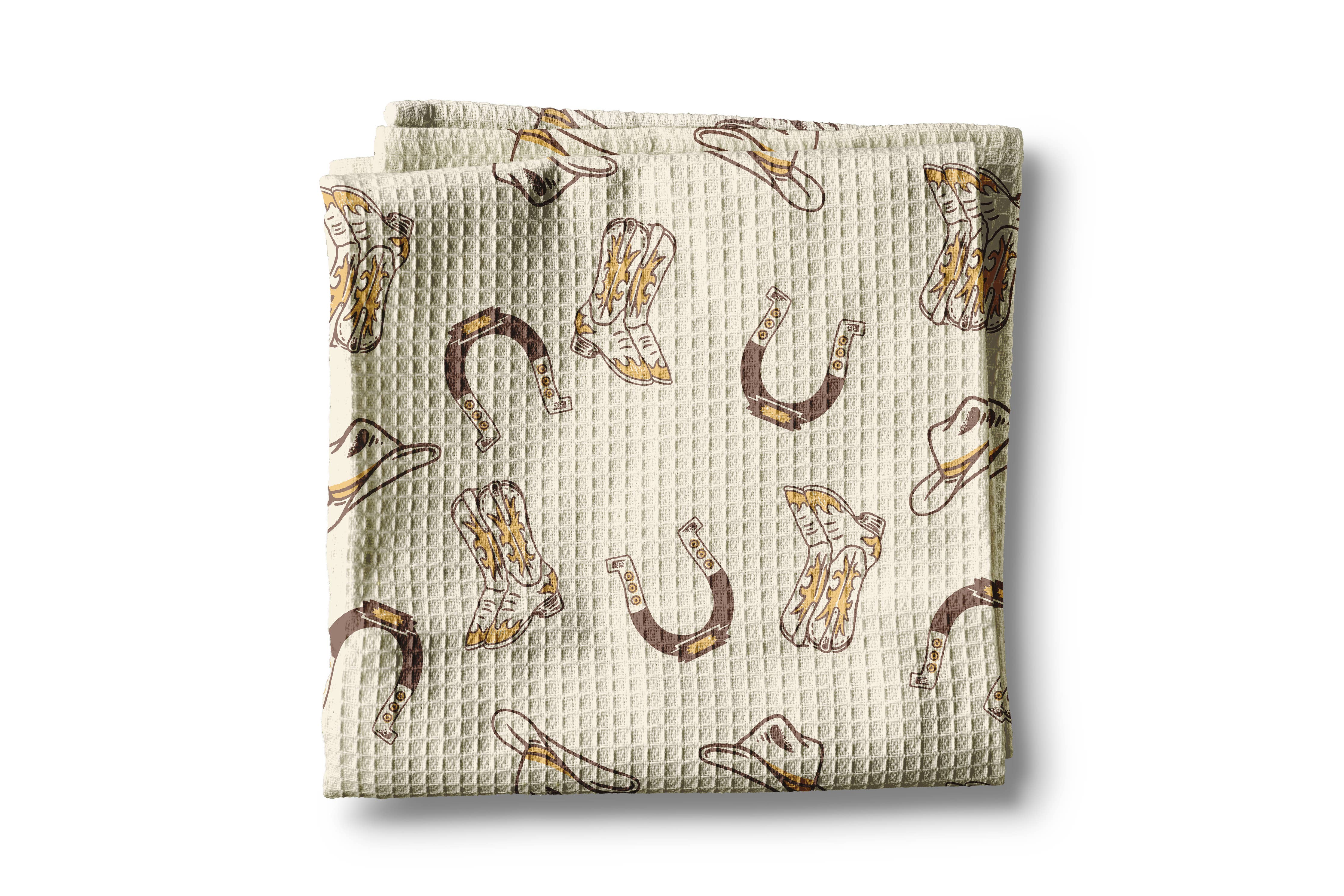 Retro Western  Kitchen Towel Waffle