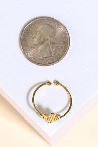 Gold Dipped Delicate Adjustable Cactus Ring